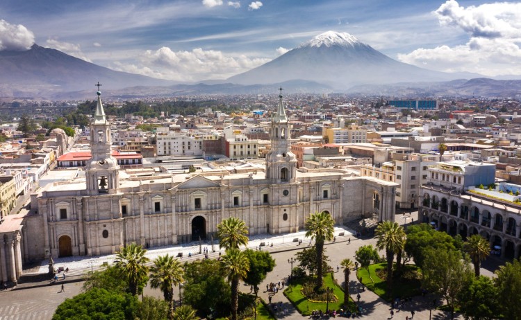 City and volcano 