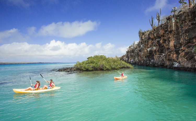 kayak galapagos island Finch Bay