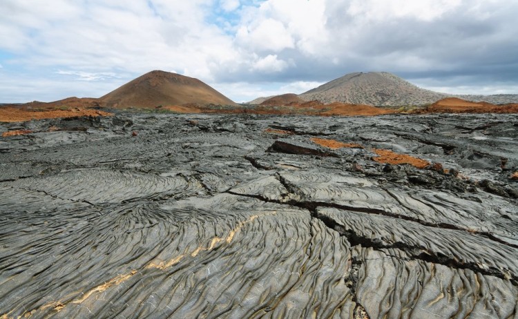 Volcanic landscape of Santiago island Galapagos Ecuador