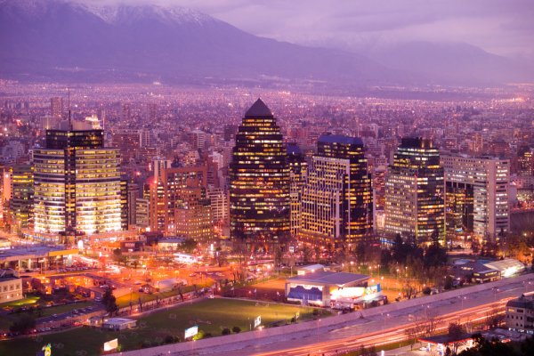 Skyline Santiago in the night, Chile Skyline Santiago in the night, Chile