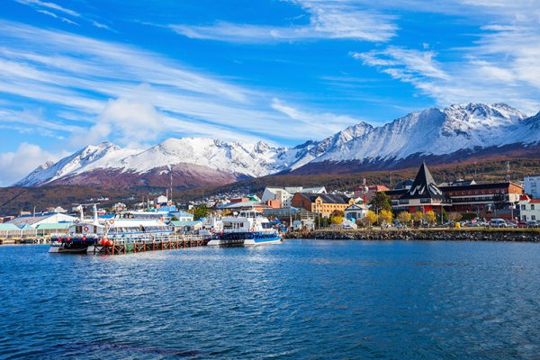 Ushuaia’s port serves Antarctica expedition ships and sightseeing catamarans Ushuaia’s port serves Antarctica expedition ships and sightseeing catamarans