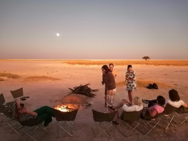 Africa small group tours, tourist on the campsite Africa small group tours, tourist on the campsite