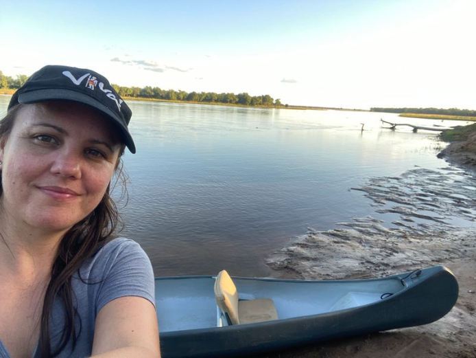 Tanya from Viva, exploring the river on a canoe safari.